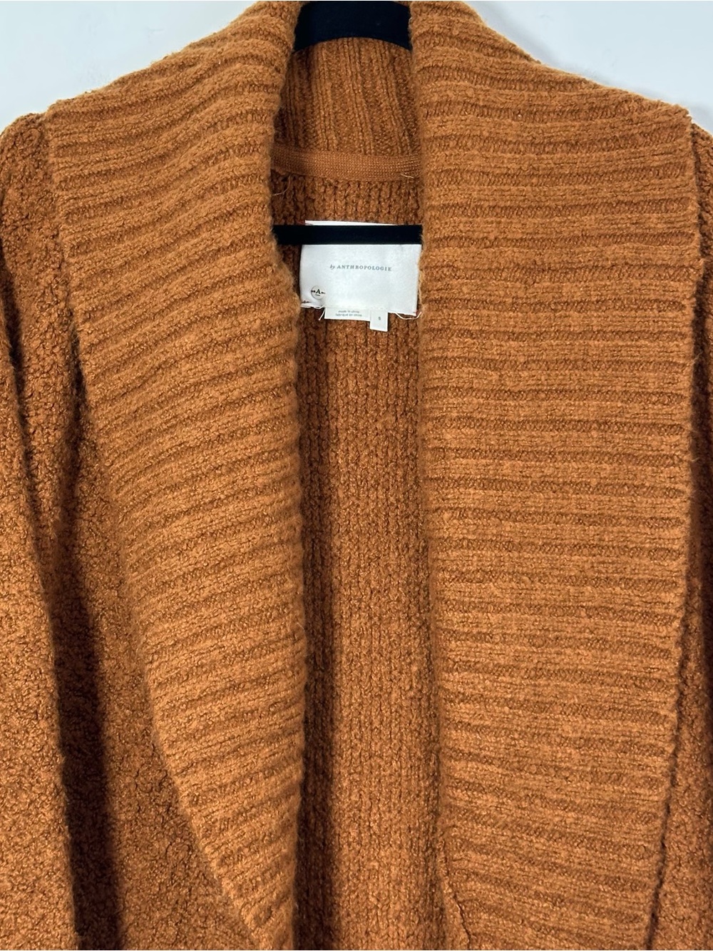Anthropologie Women’s Small Rust Brown Oversized Open Front Cardigan - Picture 3 of 10